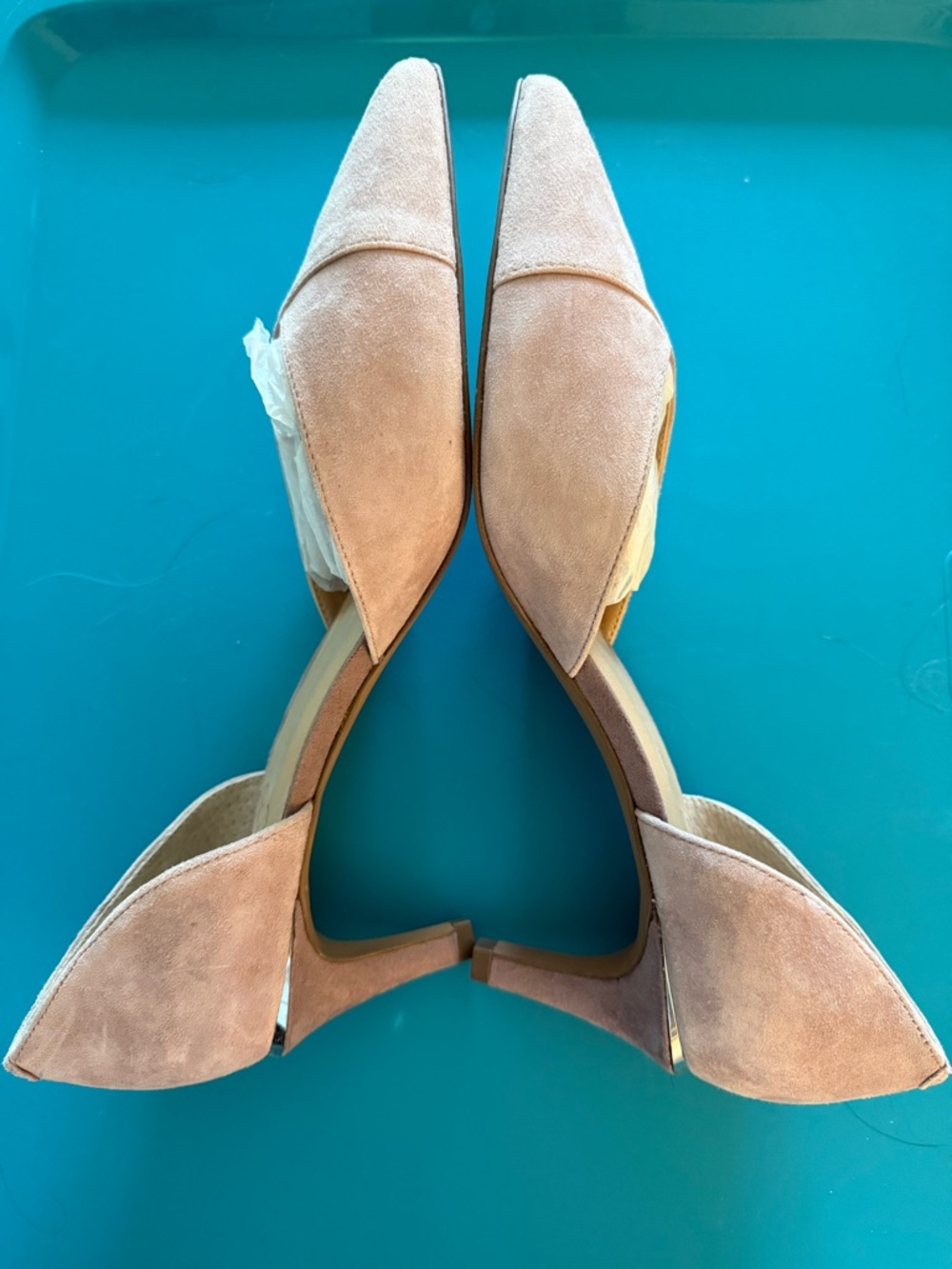 Brand New Franco Sarto Blush Suede D'Orsay Pointed Toe Heels - Picture 6 of 8